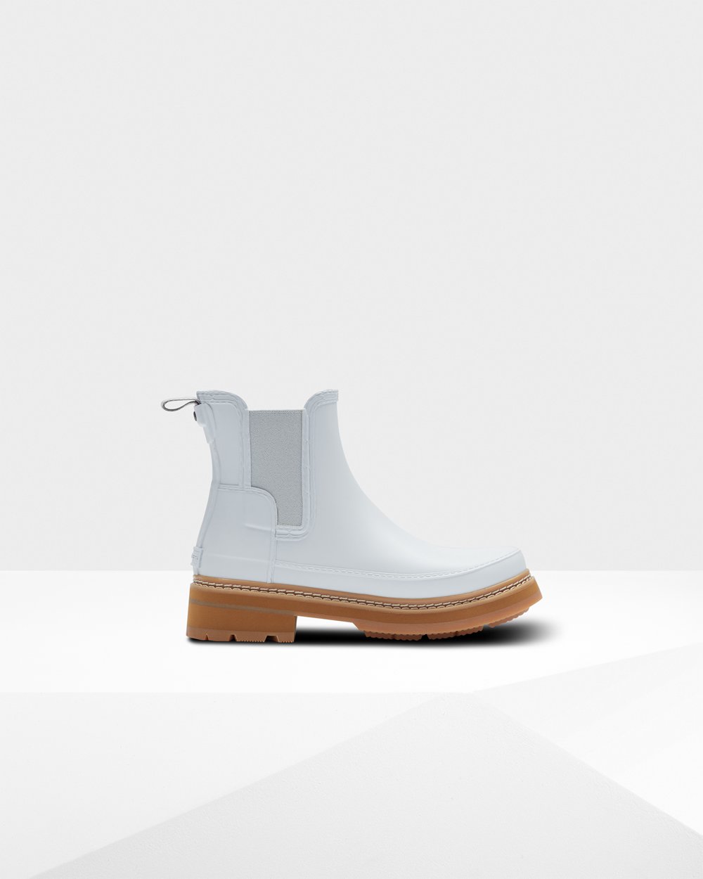 Womens Hunter Refined Stitch Detail - Chelsea Boots White - 7849-QGFCI